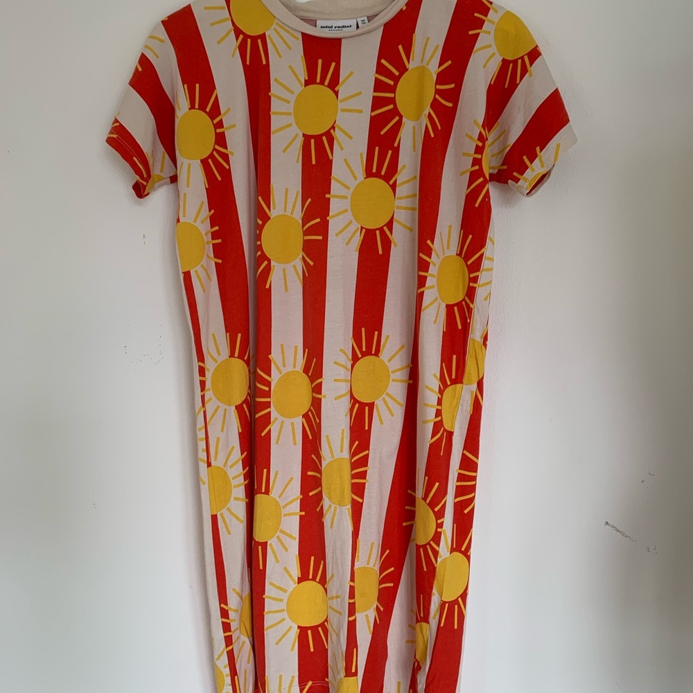 Mini Rodini Red and Yellow Sunburst Dress